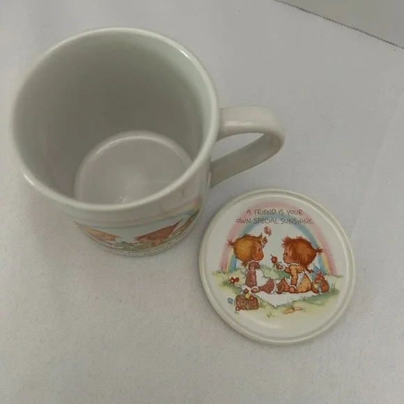 Vintage Mug with Lid Friends Make Your Day‎ Special Sunshine Ceramic - Picture 3 of 5